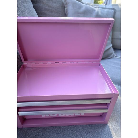NWOB Kobalt 2 Drawer Hot Pink Mini Tool Box Craft Make-up - Picture 2 of 11
